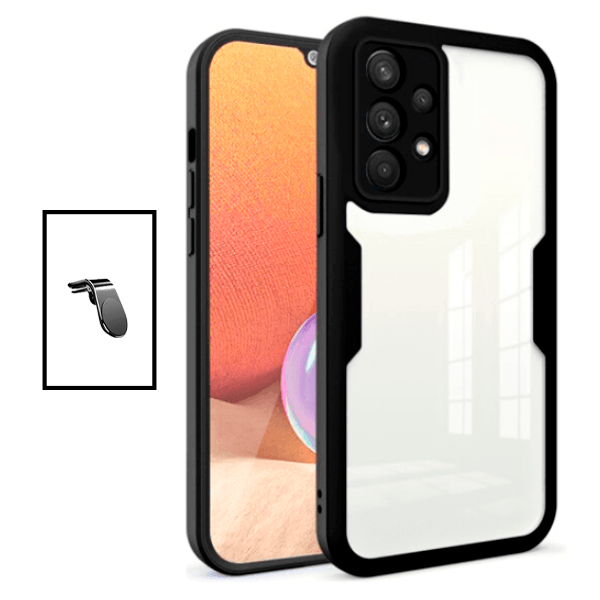 Kit Capa 360° Proteção Frente e Verso + Suporte Magnético L para Samsung Galaxy A53 5G - Preto