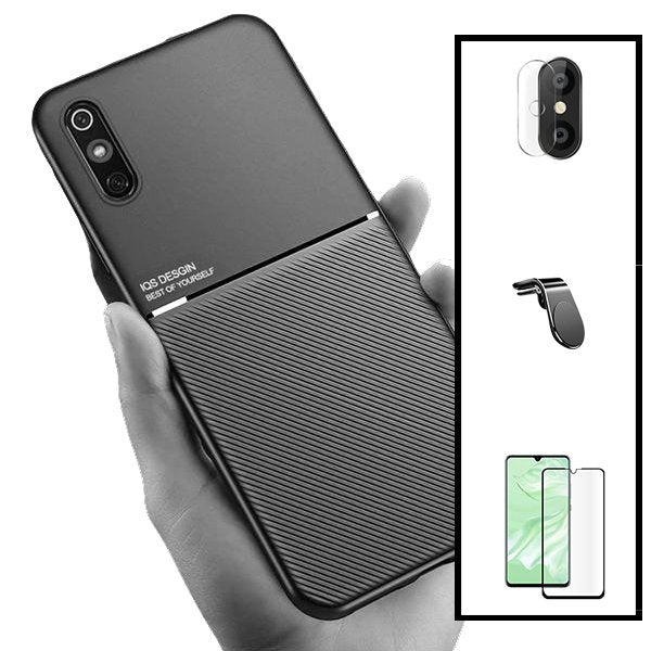 Kit Capa Traseira Magnética Anti Choque + Película de Vidro Temperado GorilasGlass + Película de Câmara + Suporte de Carro Magnético L para Xiaomi Poco C31