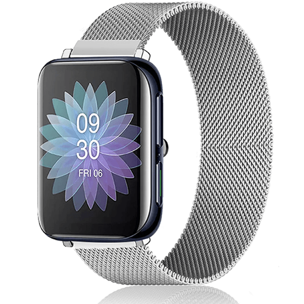 Bracelete Milanese Com Fecho Magnético para Oppo Watch 2 42mm LTE - Cinza