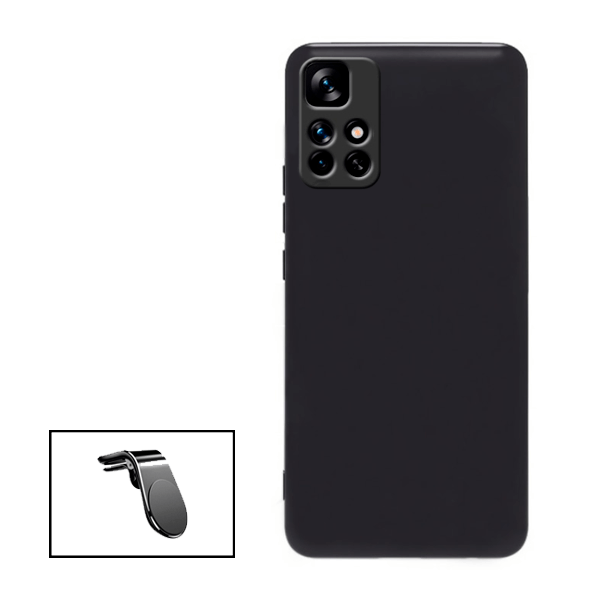 Kit Suporte de Carro Magnético L + Capa Proteção Traseira Silicone para Xiaomi Redmi Note 11