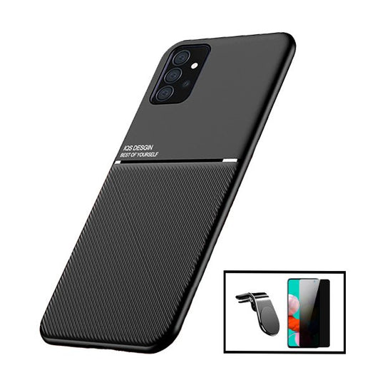 Kit Capa Traseira Magnética Anti Choque + Película de Vidro Temperado Privacidade + Suporte Magnético L para Samsung Galaxy A52 5G