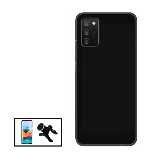 Kit Película Protectora de Hydrogel Frente + Capa Proteção Traseira Silicone + Suporte Magnético Com Pernas para Nokia G11 - Preto
