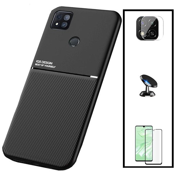 Kit Capa Traseira Magnética Anti Choque + Película de Vidro Temperado GorilasGlass + Película de Câmara + Suporte Magnético para Xiaomi Poco C31