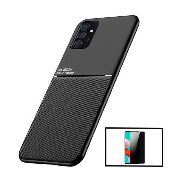 Kit Capa Traseira Magnética Anti Choque + Película de Vidro Temperado Privacidade para Samsung Galaxy A52