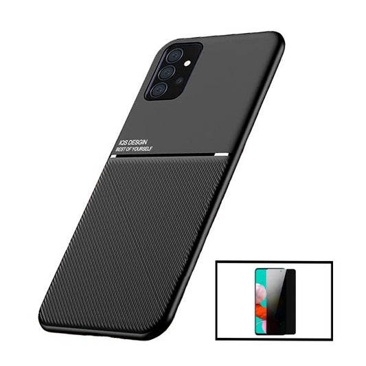 Kit Capa Traseira Magnética Anti Choque + Película de Vidro Temperado Privacidade para Samsung Galaxy A52 5G