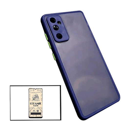 Kit Capa Traseira Proteção Camara + Película de Vidro Temperado GorilasGlass para Samsung Galaxy A13 - Azul