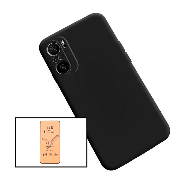 Kit Vidro Temperado Ceramica Full Cover + Capa Proteção Traseira Silicone para Xiaomi Redmi Note 10 Pro