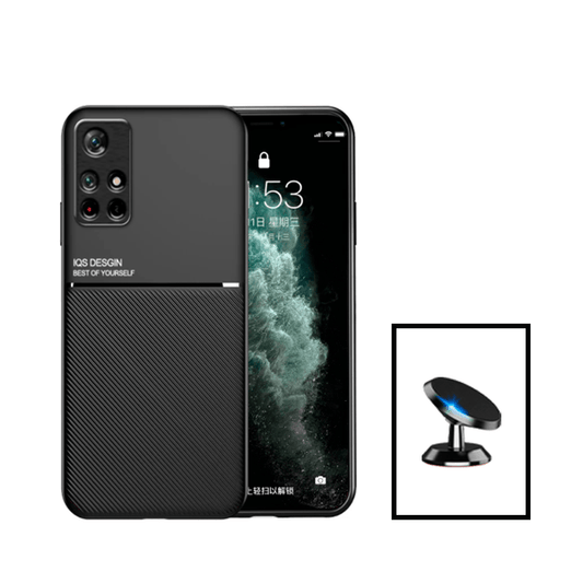 Kit Capa Traseira Magnética Anti Choque + Suporte Magnético para Xiaomi Redmi Note 11S - Preto