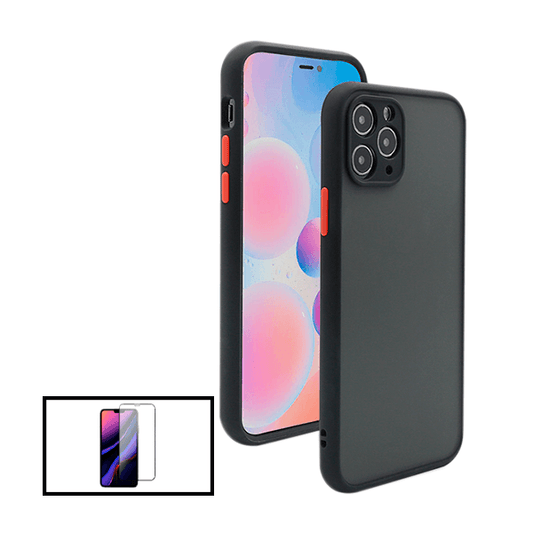 Kit Capa Traseira Proteção Camara + Película de Vidro Temperado GorilasGlass para iPhone 13 - Preto