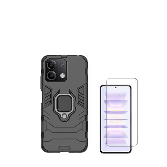 Kit Vidro Temperado ClearGorilasGlass + Capa de Proteção Militar Magnética GIFT4ME para Xiaomi Redmi Note 13 Pro - Preto