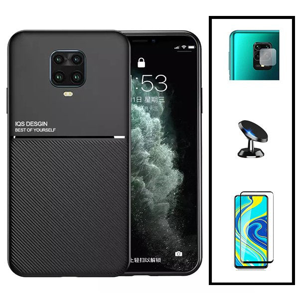 Kit Capa Traseira Magnética Anti Choque + Película de Vidro Temperado GorilasGlass + Película Protectora para Câmara Traseira + Suporte Magnético para Xiaomi Redmi Note 10 Lite