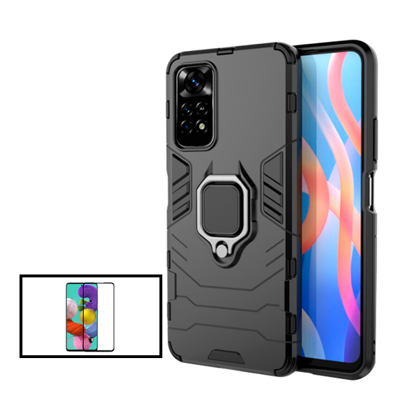 Kit Película de Vidro Temperado GorilasGlass + Capa de Proteção Militar Magnética para Xiaomi Poco M4 Pro