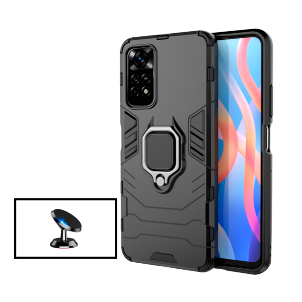 Kit Suporte Magnético + Capa 3X1 Military Defender para Xiaomi Poco M4 Pro