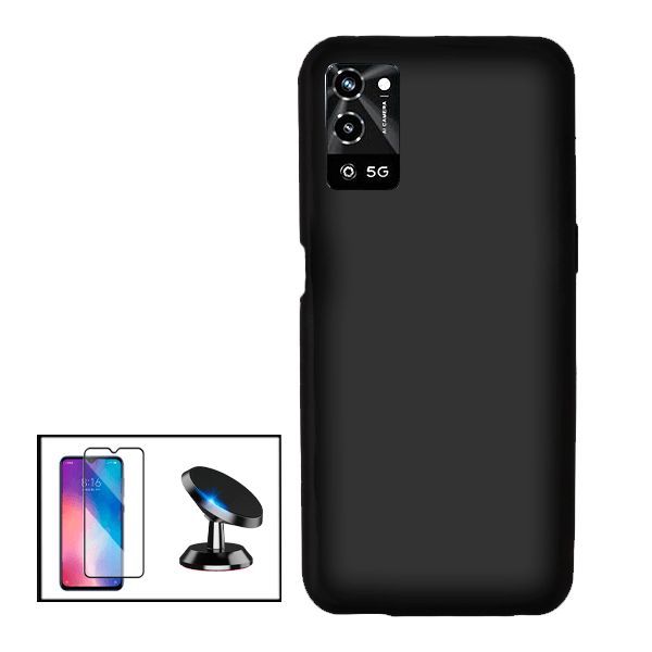 Kit Película de Vidro Temperado GorilasGlass + Capa Proteção Traseira Silicone + Suporte Magnético para Oppo A56 5G