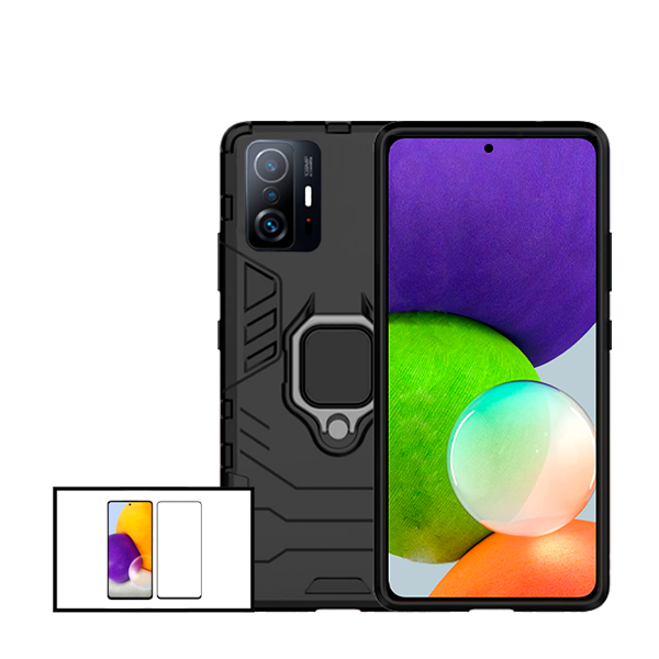 Kit Película de Vidro Temperado GorilasGlass + Capa de Proteção Militar Magnética para Xiaomi 11T