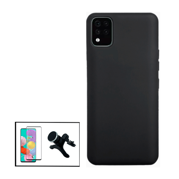 Kit Película de Vidro Temperado GorilasGlass + Capa Proteção Traseira Silicone + Suporte Magnético Com Pernas para LG K42