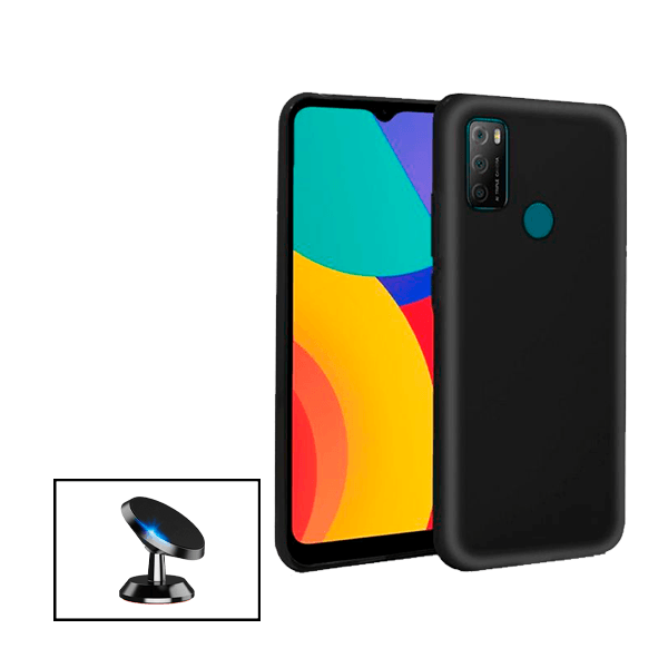 Kit Suporte Magnético + Capa Proteção Traseira Silicone para Alcatel 1L Pro 2021