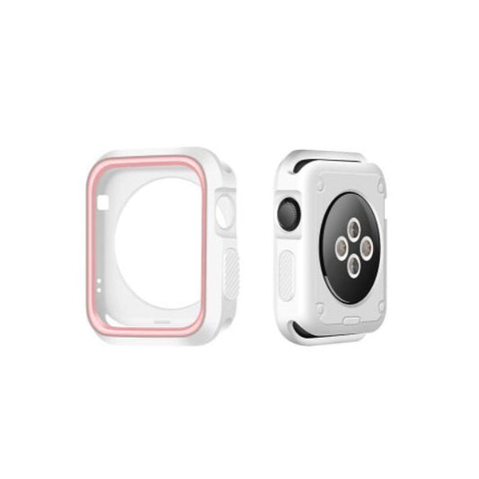 Capa de Proteção Reforçada para Apple Watch Series 3 - 38mm - Branco / Rosa