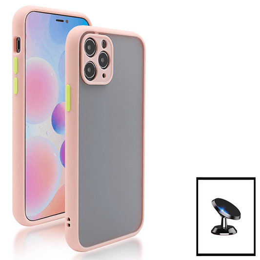 Kit Capa Traseira Proteção Camara + Suporte Magnético para iPhone 13 - Rosa