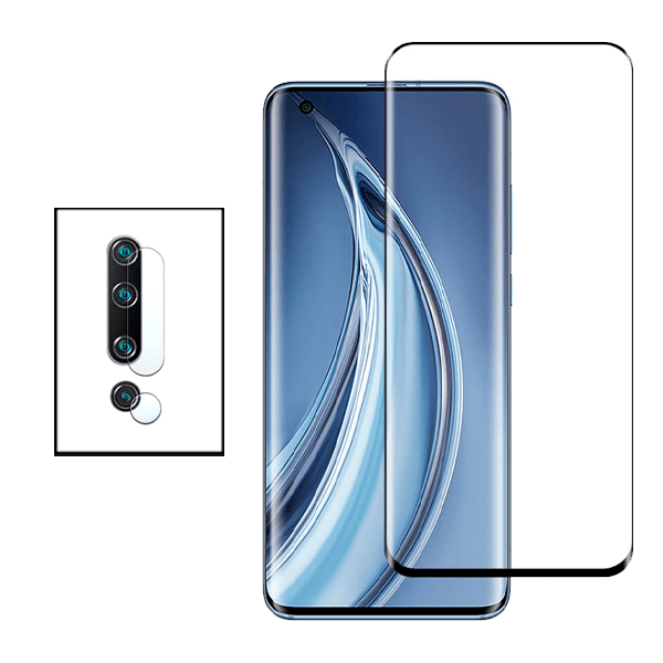 Kit Película Protectora para Câmara Traseira + Película de Vidro Temperado GorilasGlass para Xiaomi Mi 10 5G - Curvado