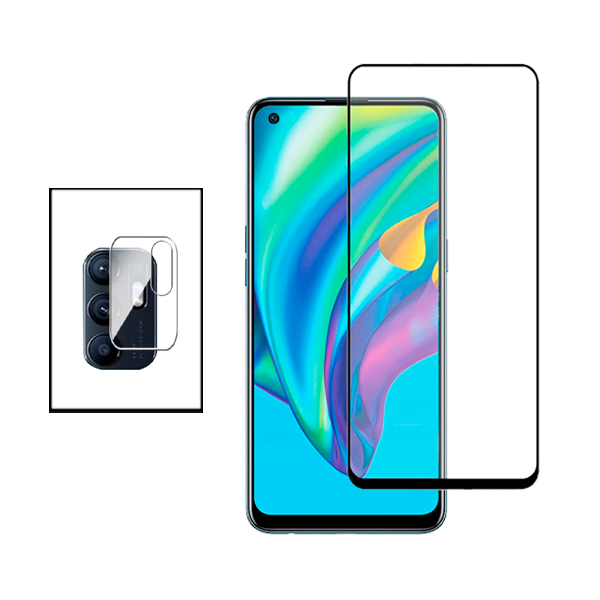 Kit Película Protectora para Câmara Traseira + Película de Vidro Temperado GorilasGlass para Oppo Reno6 5G