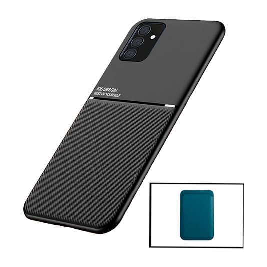 Kit Capa Traseira Magnética Anti Choque + Carteira Magnética Azul para Samsung Galaxy M52 5G