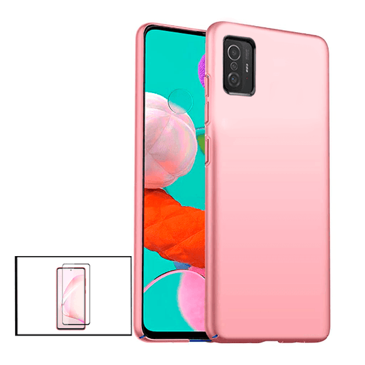 Kit Película de Vidro Temperado GorilasGlass + Capa Rígida e Fina para Xiaomi 11T  Rosa