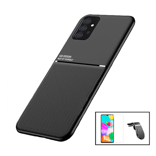 Kit Capa Traseira Magnética Anti Choque + Película de Vidro Temperado GorilasGlass + Suporte de Carro Magnético L para Samsung Galaxy A52