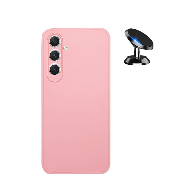 Kit Suporte Magnético + Capa Proteção Traseira Silicone GIFT4ME para Samsung Galaxy S23 FE - Rosa