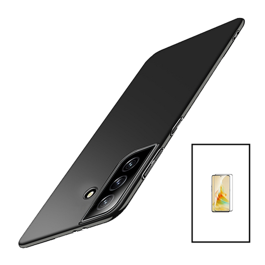 Kit Película de Vidro Temperado GorilasGlass + Capa Rígida e Fina para Samsung Galaxy A54 5G - Preto