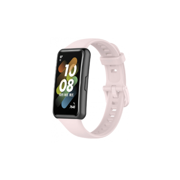 Bracelete Silicone Com Fivela para Huawei Band 7 - Rosa