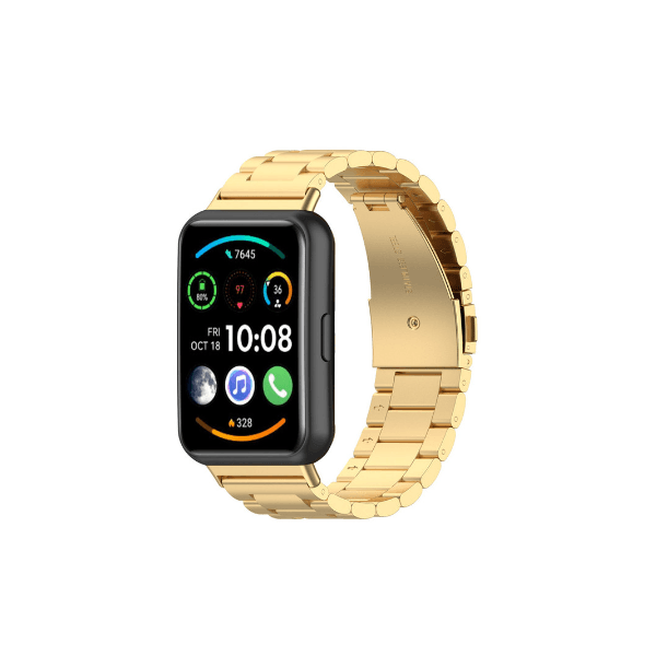 Bracelete de Aço + Ferramenta para Huawei Watch Fit 2 Active - Ouro