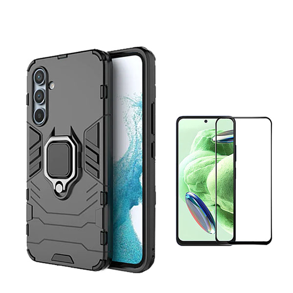 Kit Película de Vidro Temperado GorilasGlass + Capa de Proteção Militar Magnética Phonecare para Samsung Galaxy S23 FE - Preto