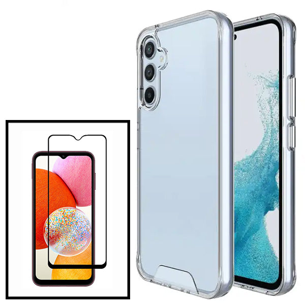 Kit Capa Traseira Super Proteção Transparente para + Película de Vidro Temperado GorilasGlass para Samsung Galaxy A34 5G - Transparente