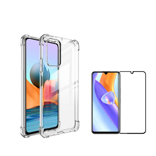 Kit Capa Traseira Super Proteção Transparente + Película de Vidro Temperado GorilasGlass Phonecare para Xiaomi Redmi 13C - Transparente