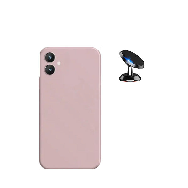 Kit Suporte Magnético + Capa Proteção Traseira Silicone Phonecare para Samsung Galaxy A05 - Rosa
