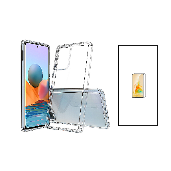 Kit Capa Traseira Super Proteção Transparente para + Película de Vidro Temperado GorilasGlass para Xiaomi Redmi Note 12S - Transparente