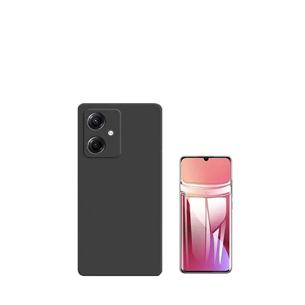 Kit Película Protectora de Hydrogel Frente + Capa Proteção Traseira Silicone GIFT4ME para Xiaomi Redmi 13C 5G - Preto