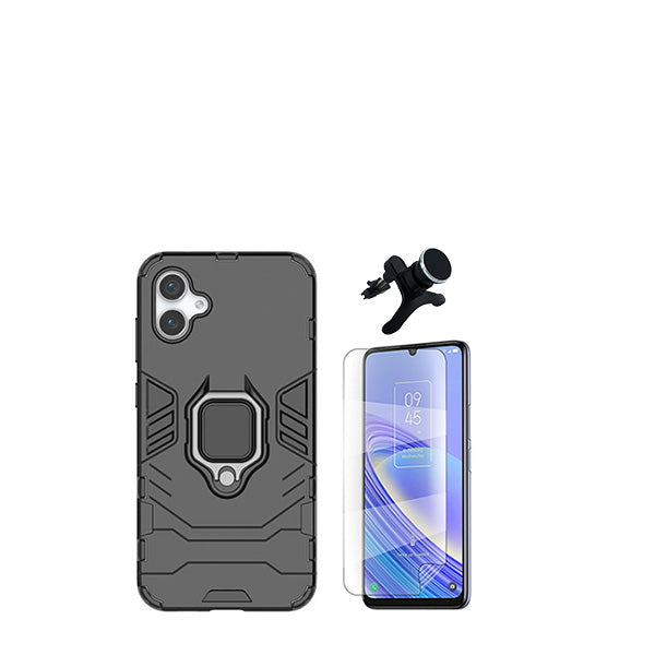 Kit Película Protectora de Hydrogel Frente + Capa de Proteção Militar Magnética + Suporte Magnético Com Pernas GIFT4ME para Samsung Galaxy A05 - Preto