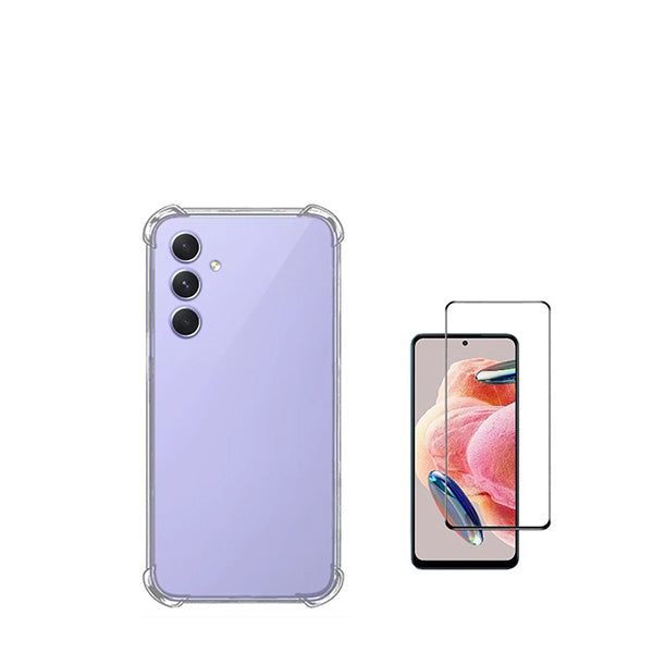 Kit Capa Traseira Super Proteção Transparente + Película de Vidro Temperado GorilasGlass GIFT4ME para Samsung Galaxy A55 5G - Transparente