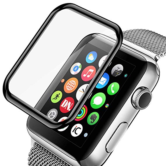Película de Vidro Temperado GorilasGlass 3D para Apple Watch Series 8 Aluminum - 45mm  Transparente/Preto