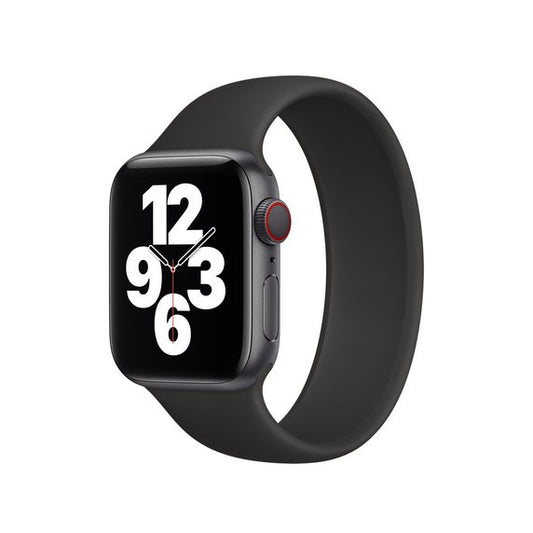 Bracelete Silicone Solo para Apple Watch SE (2022) - 44mm (Pulso:150-164mm) - Preto
