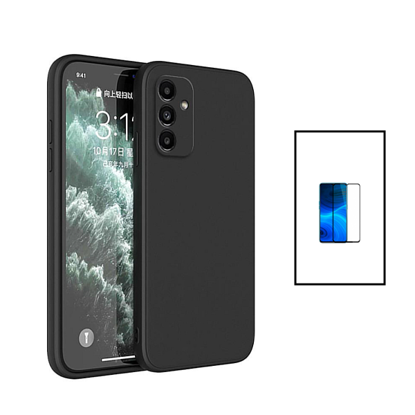 Kit Película de Vidro Temperado GorilasGlass + Capa Proteção Traseira Silicone para Samsung Galaxy A24 4G - Preto