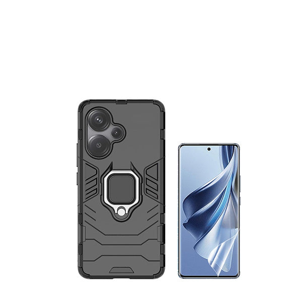 Kit Película Protectora de Hydrogel Frente + Capa de Proteção Militar Magnética GIFT4ME para Xiaomi Redmi Note 13 Pro + Plus - Preto