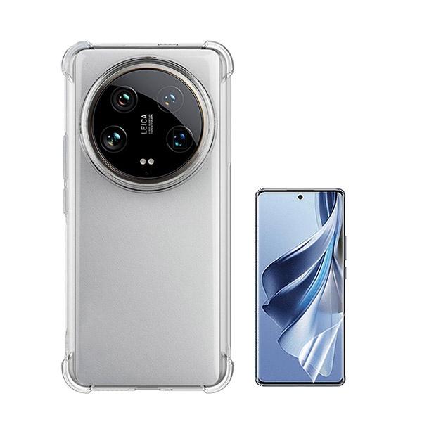 Kit Capa Traseira Super Proteção + Película de Hydrogel Frente Transparente GIFT4ME para Xiaomi 14 Ultra - Transparente