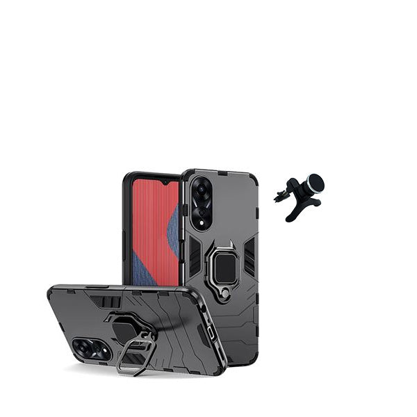 Kit Suporte Magnético Com Pernas + Capa de Proteção Militar Magnética GIFT4ME para Oppo A38 4G - Preto