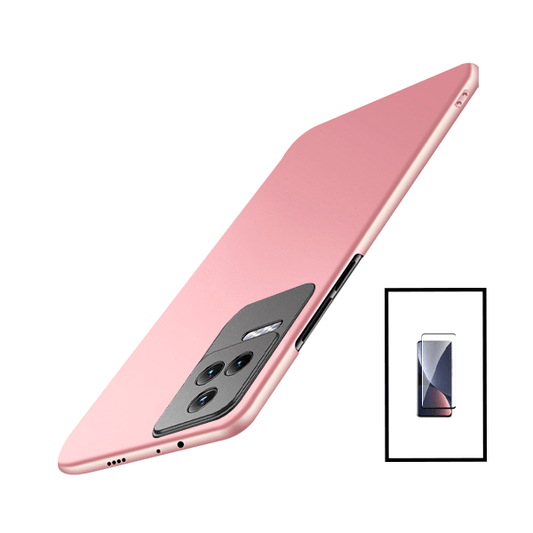 Kit Película de Vidro Temperado GorilasGlass + Capa Rígida e Fina para Xiaomi Poco F4 - Rosa