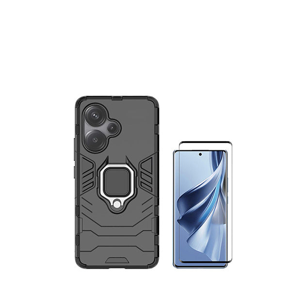 Kit Película de Vidro Temperado GorilasGlass + Capa de Proteção Militar Magnética GIFT4ME para Xiaomi Redmi Note 13 Pro + Plus - Preto