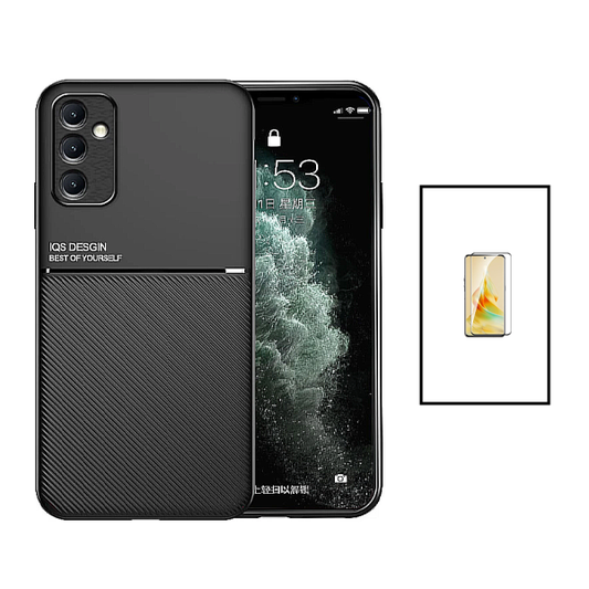 Kit Capa Traseira Magnética Anti Choque + Película de Vidro Temperado GorilasGlass para Samsung Galaxy A54 5G - Preto