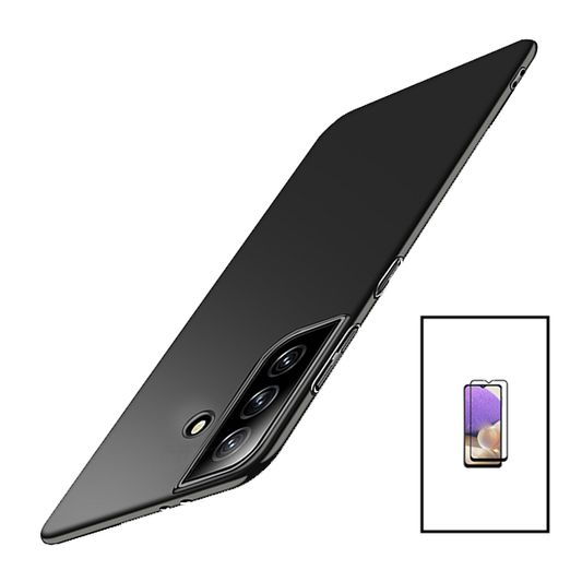 Kit Película de Vidro Temperado GorilasGlass + Capa Rígida e Fina para Samsung Galaxy A34 5G - Preto